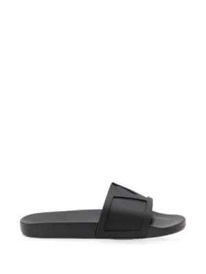 J　VALENTINO VLTN ラバー スライドサンダル【新品未使用】 Valentino Garavani VLTN Slide Sandals | Black | FARFETCH
