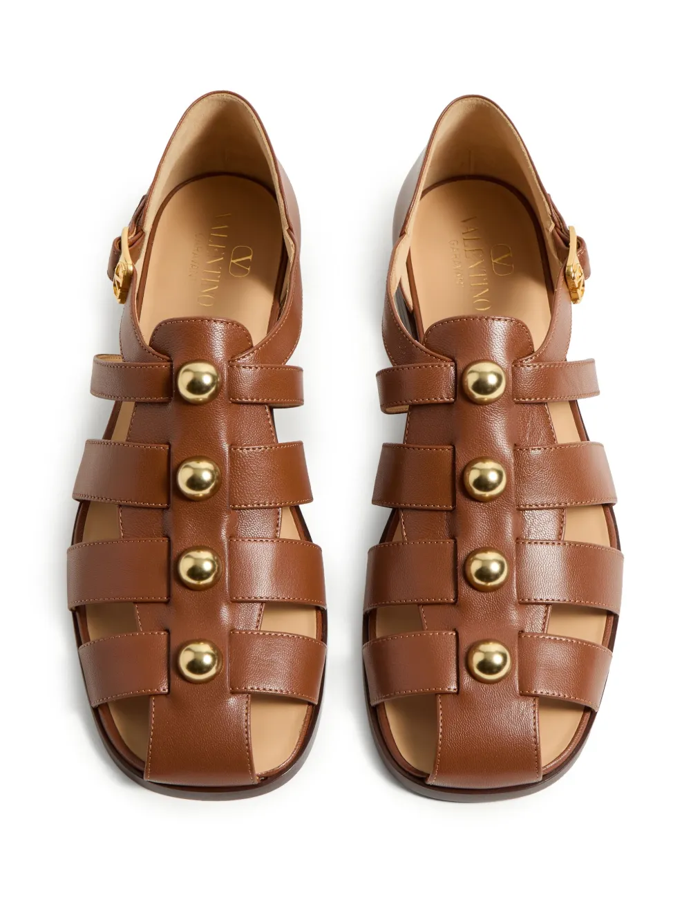 Valentino Garavani Leren sandalen Bruin