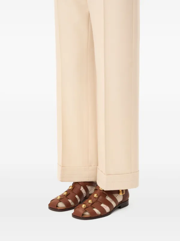 Valentino Garavani Studshield Fisherman Sandals | Brown