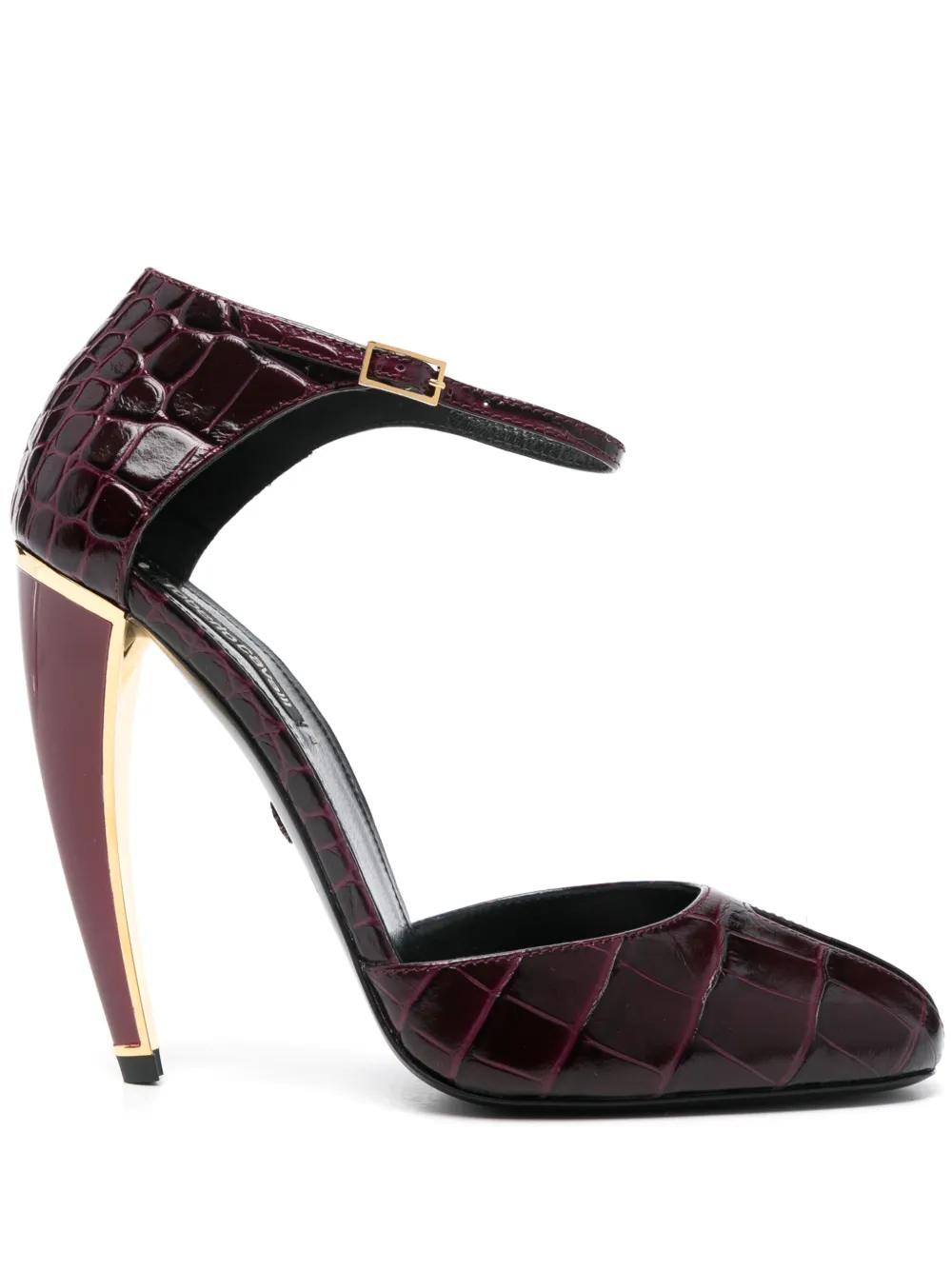 Roberto Cavalli 125 mm leren pumps met reliëf Rood