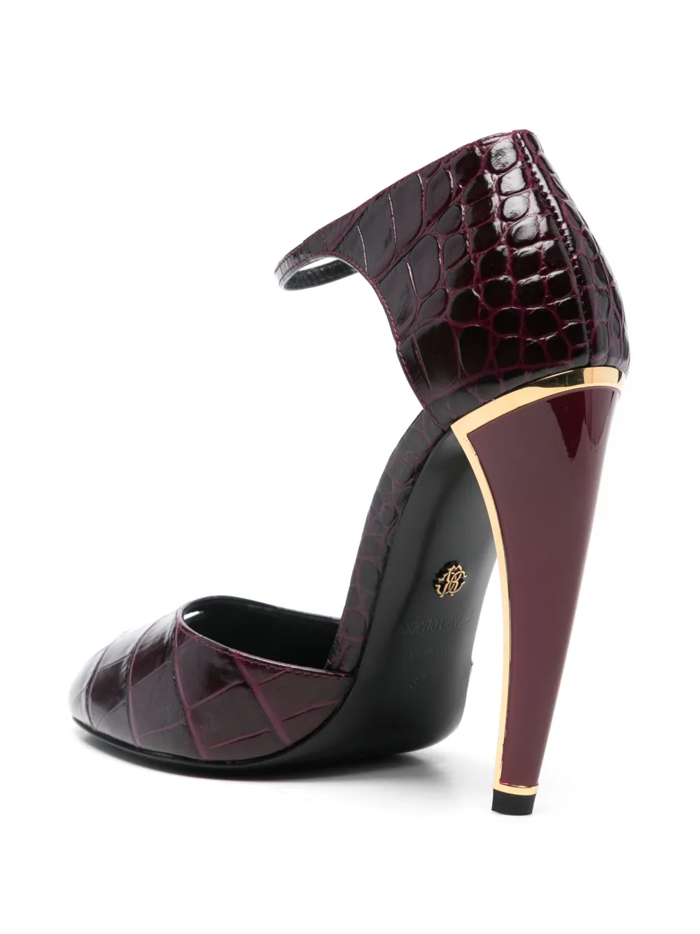 Roberto Cavalli 125mm embossed-leather pumps Red