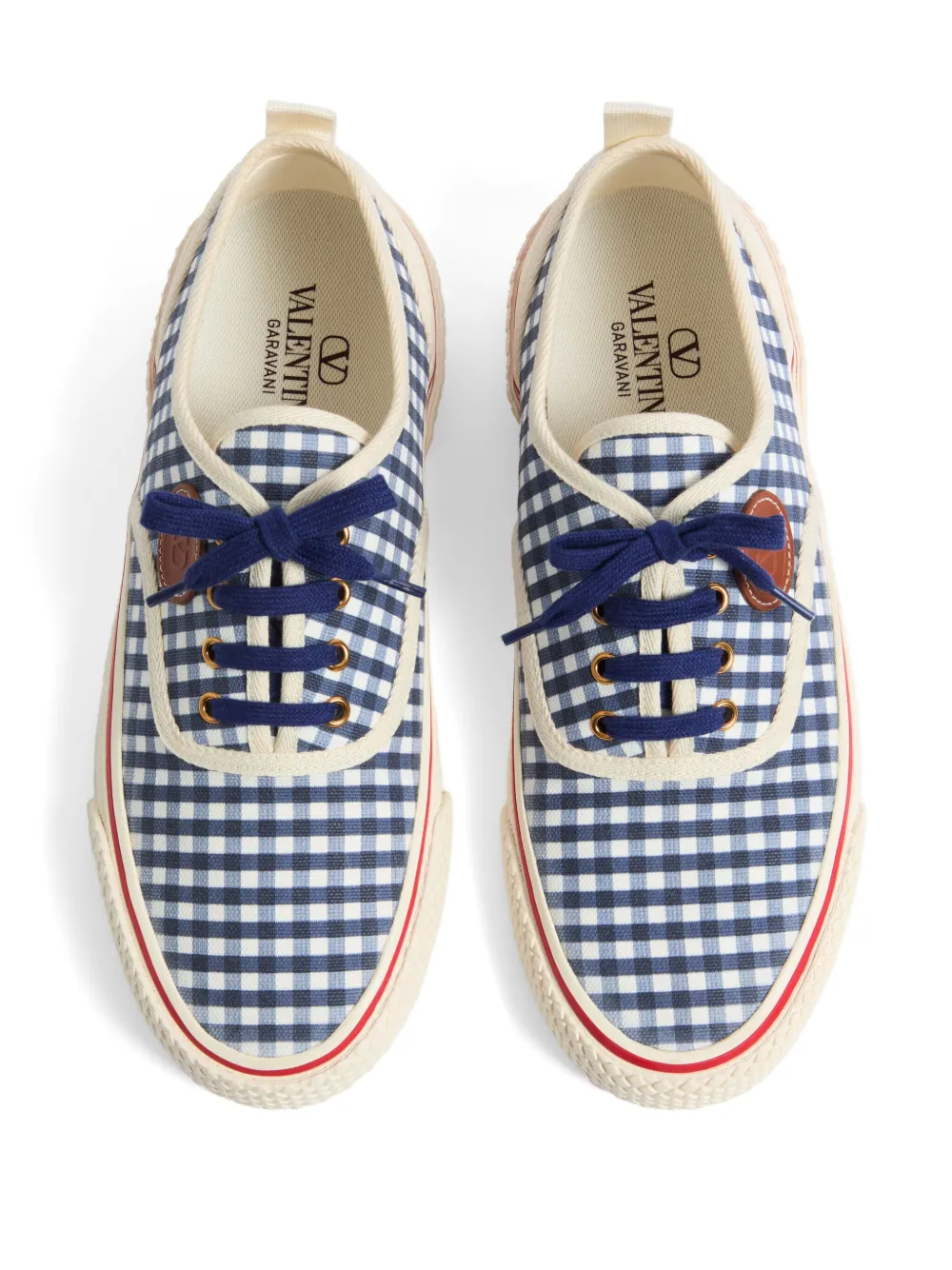 Valentino Garavani Sneakers met gingham ruit Blauw