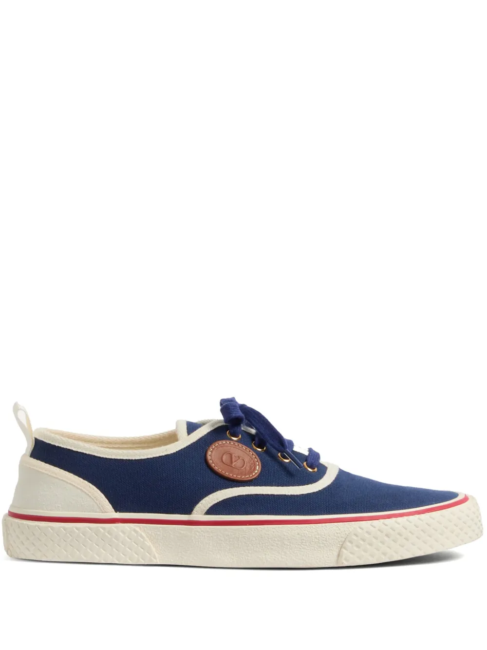 Valentino Sneaker Nojoke In Blue And White Canvas In Blue