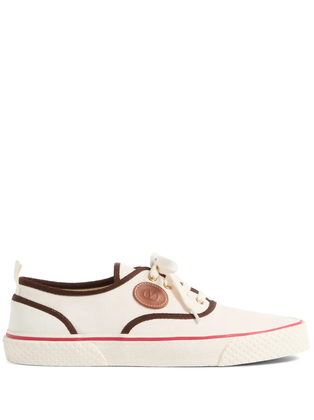 Valentino Nojoke Canvas Sneakers With Contrasting Profiles In Pink