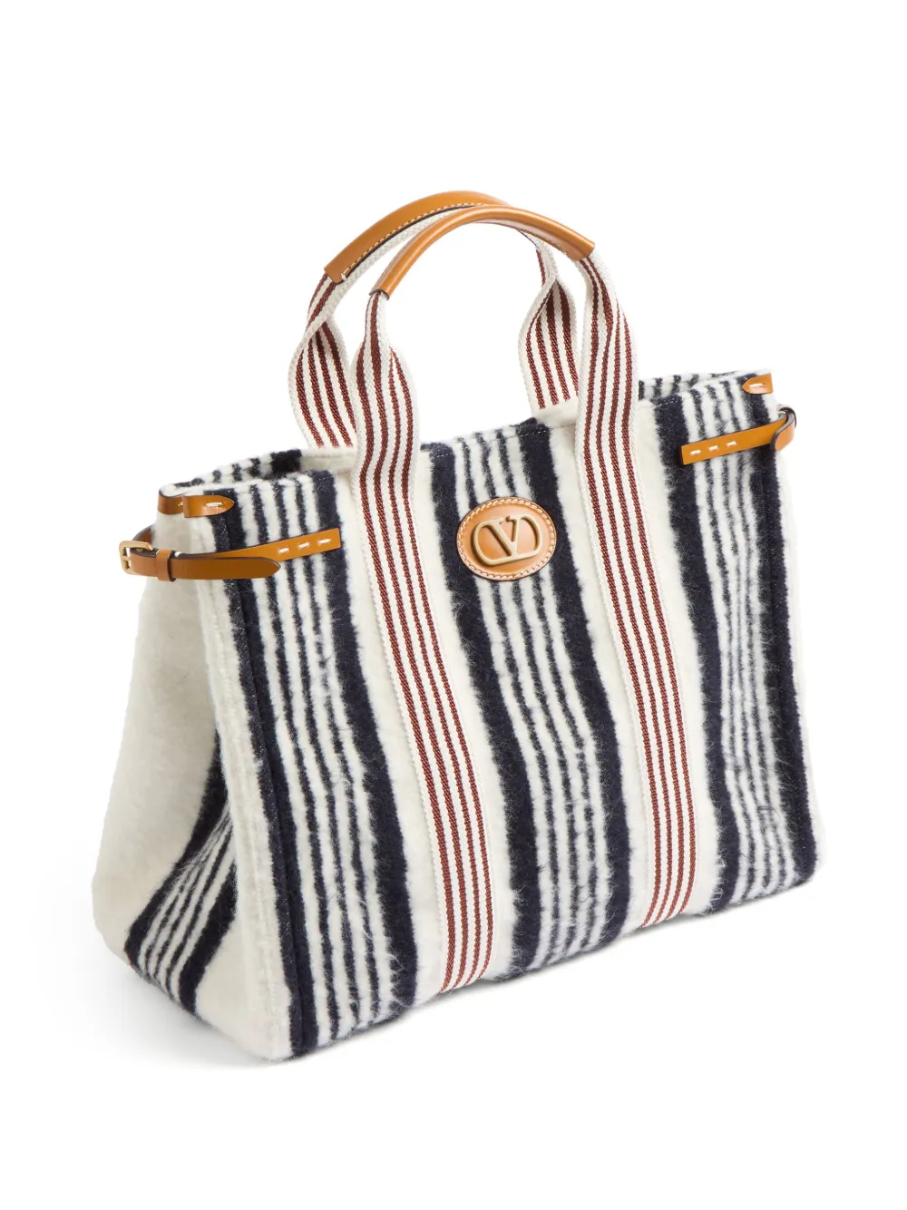 Valentino Garavani Gestreepte shopper Wit