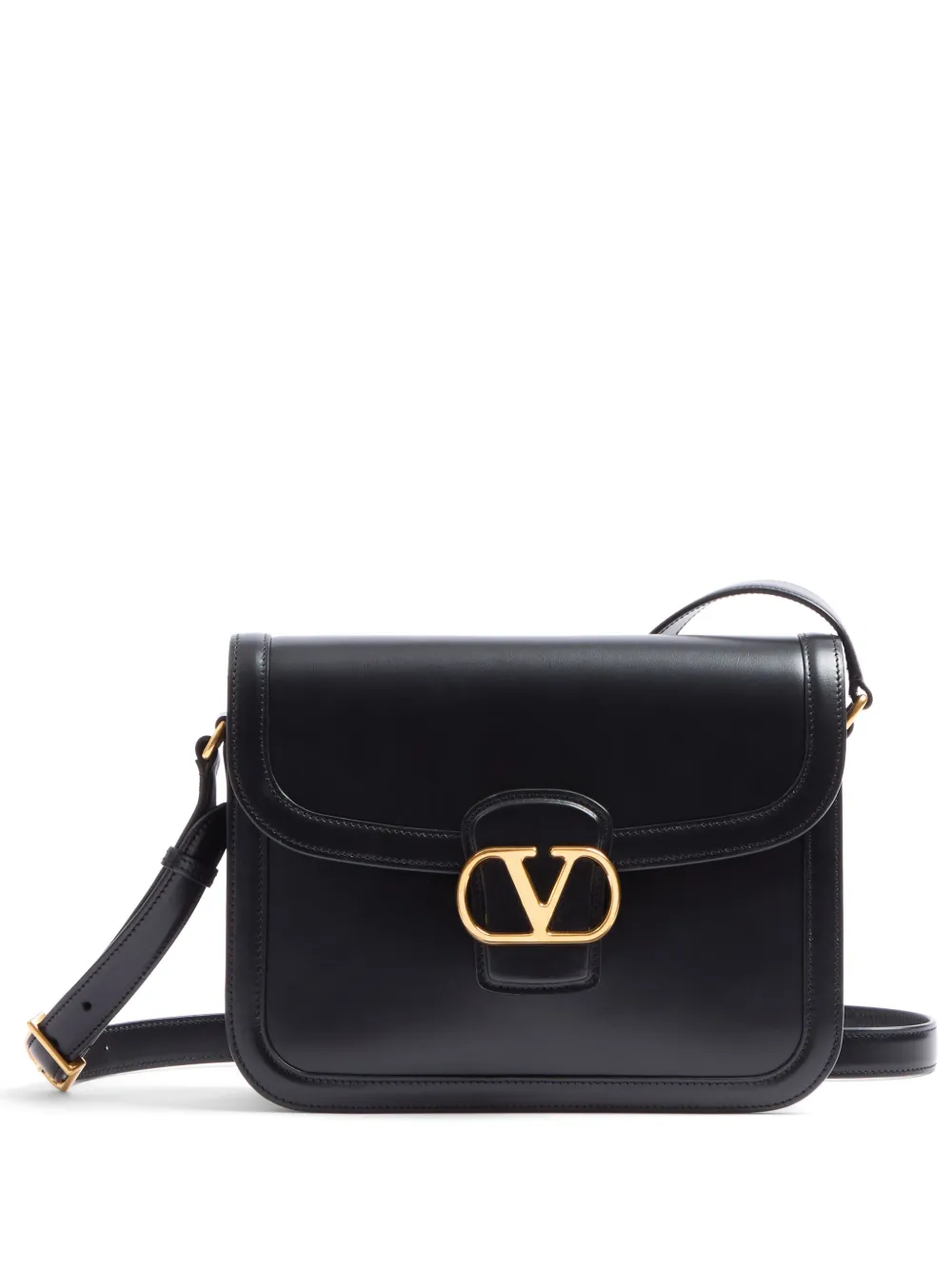 Valentino Garavani Garavani 9to5 Smooth Calfskin Shoulder Bag In Black