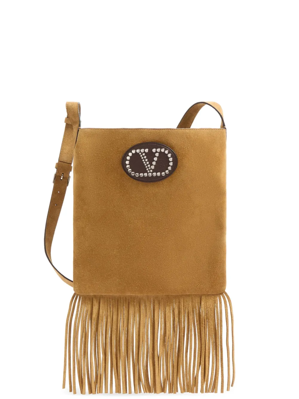 Valentino Garavani Messengertas met franje Beige