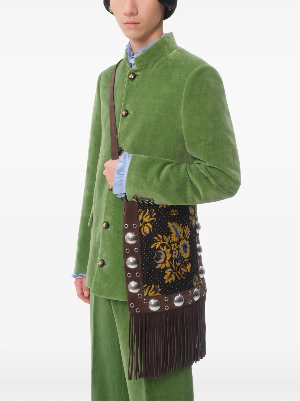 Valentino Garavani Nellcôte schoudertas met jacquard Bruin