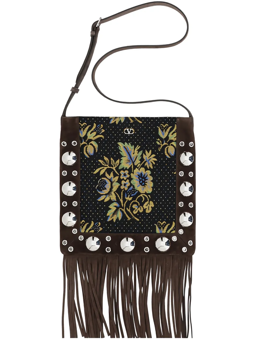 Valentino Garavani Nellcôte jacquard shoulder bag - Brown