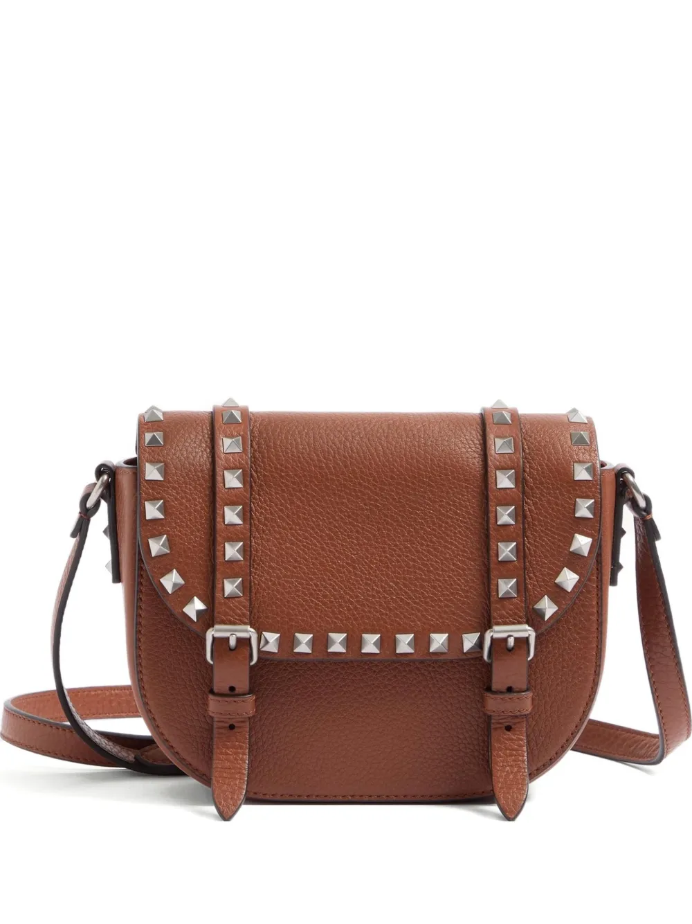 Valentino Garavani Borsa messenger Rockstud - Marrone