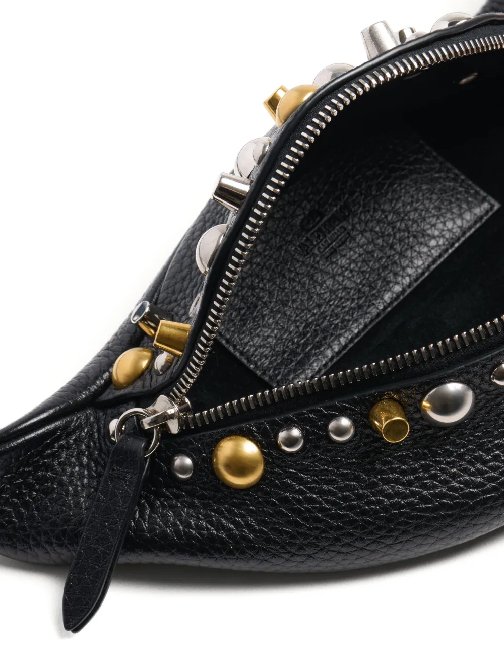 Valentino Stud-embellished Belt Bag In Black