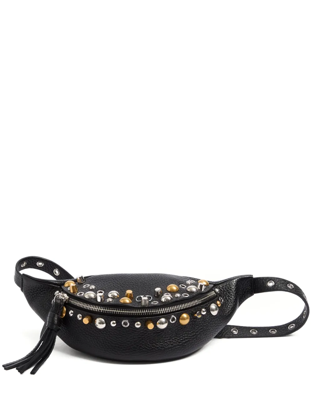 Valentino Stud-embellished Belt Bag In Black