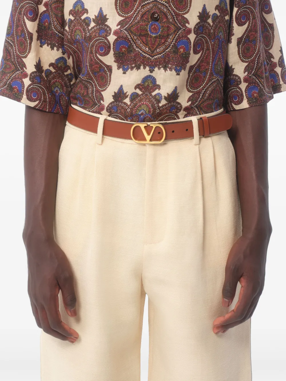 Valentino Garavani Riem met logogesp Bruin