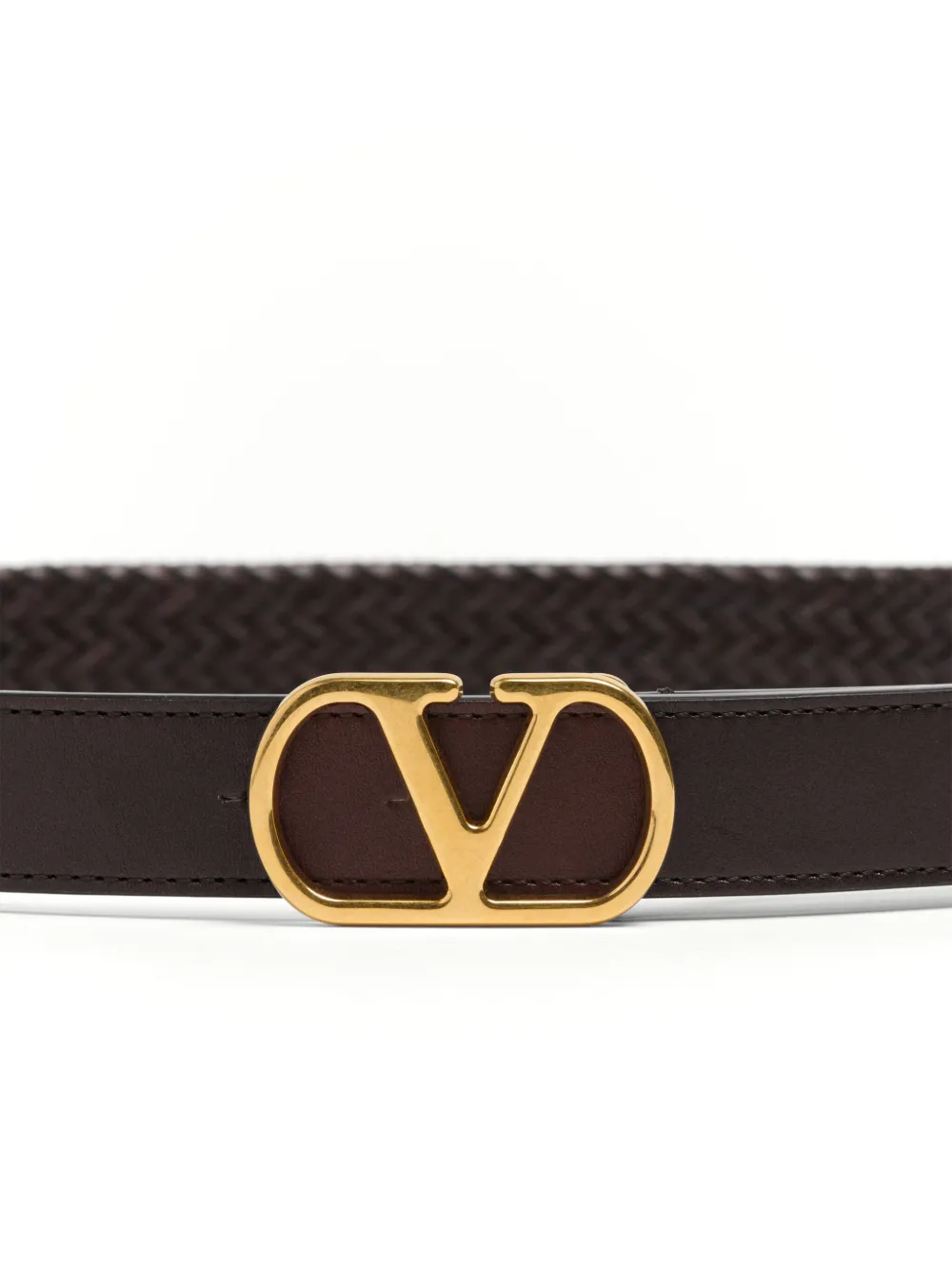 Valentino Garavani 25mm VLogo Signature gevlochten riem Bruin