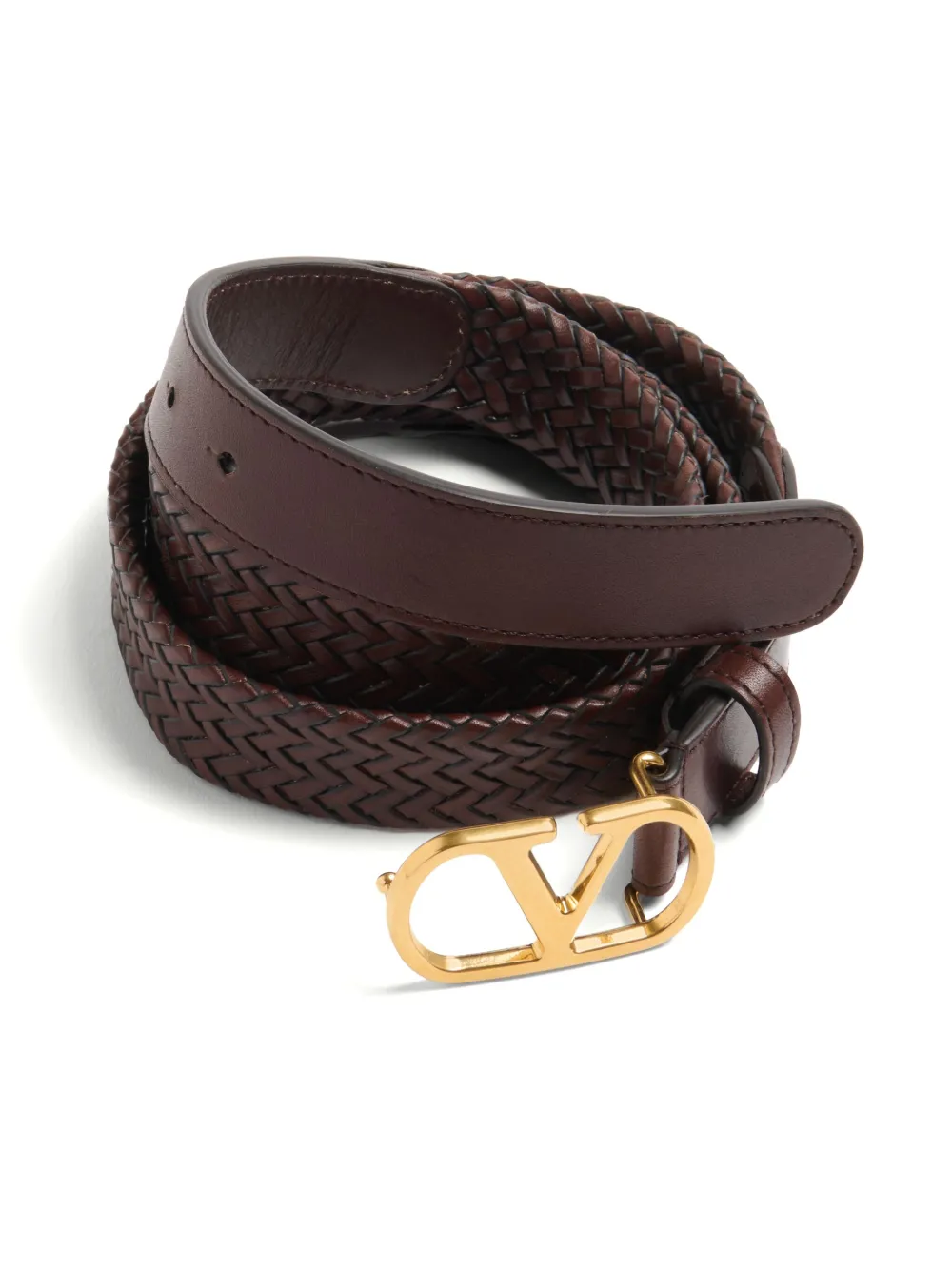 Valentino Garavani 25mm VLogo Signature gevlochten riem - Bruin