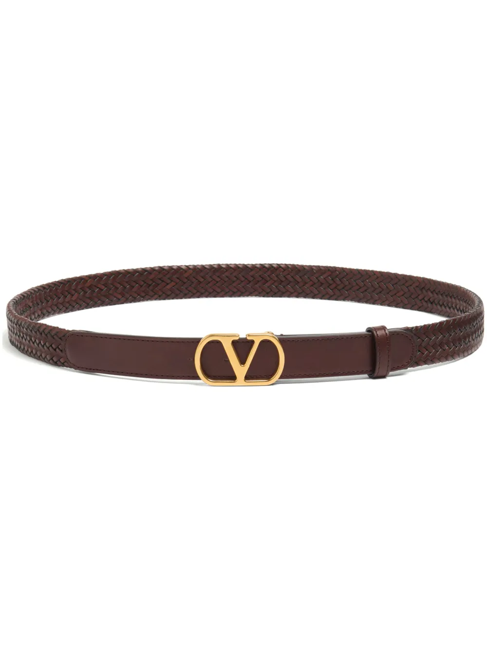 Valentino Garavani 25mm VLogo Signature gevlochten riem Bruin