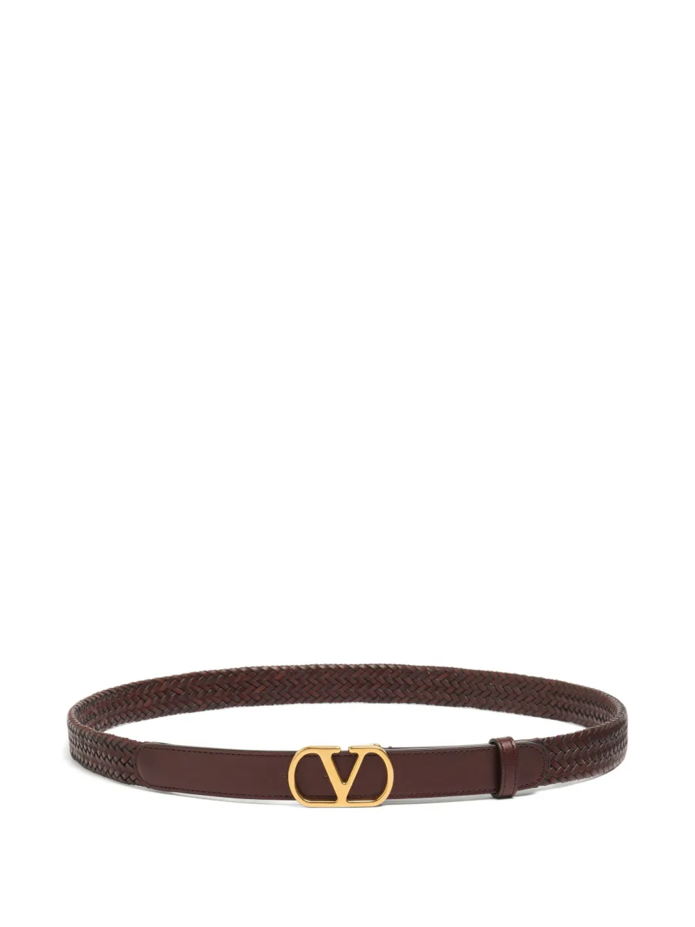 Valentino Garavani 25mm VLogo Signature braided belt - Brown