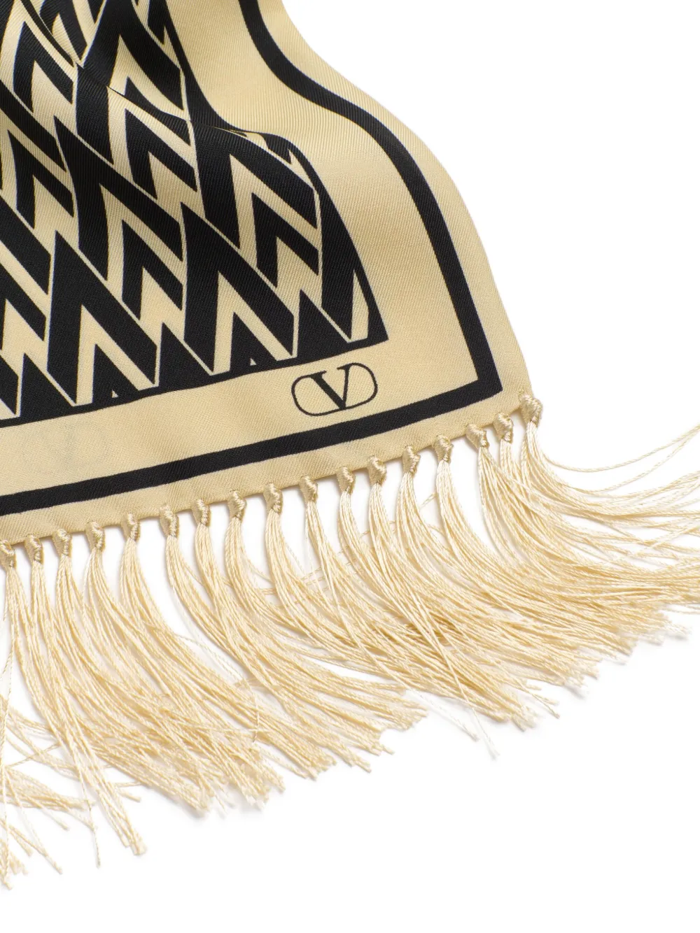 Valentino Garavani Toute La V bandeau zijden sjaal Beige