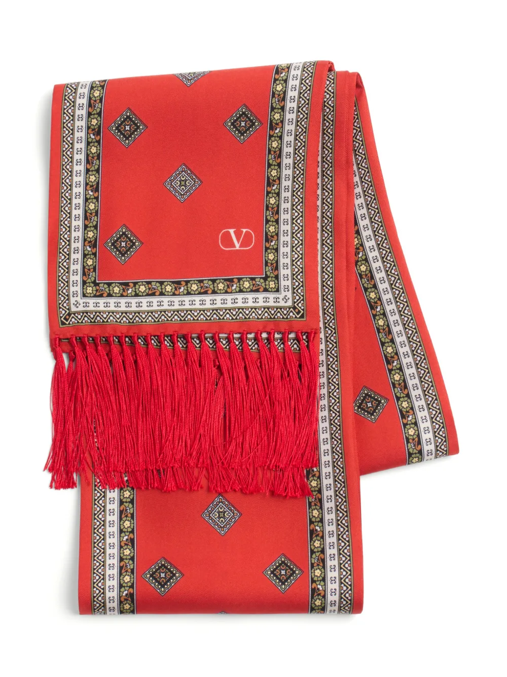 valentinogaravani Valentino Garavani Chamber zijden bandeau sjaal - Rood