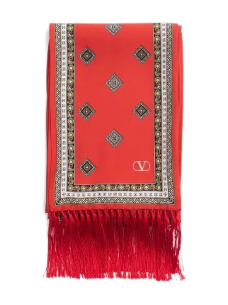 Valentino Garavani Chamber シルクスカーフ | レッド | FARFETCH JP