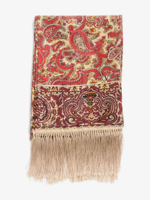 Valentino Garavani paisley fringed scarf
