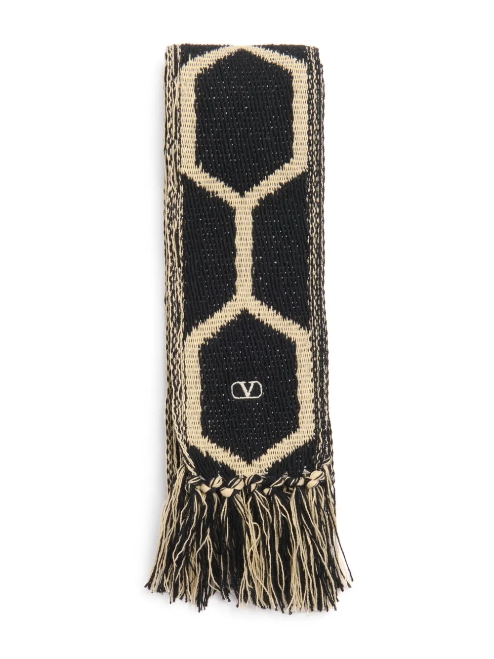 Valentino Garavani Sjaal met geborduurd logo - Zwart