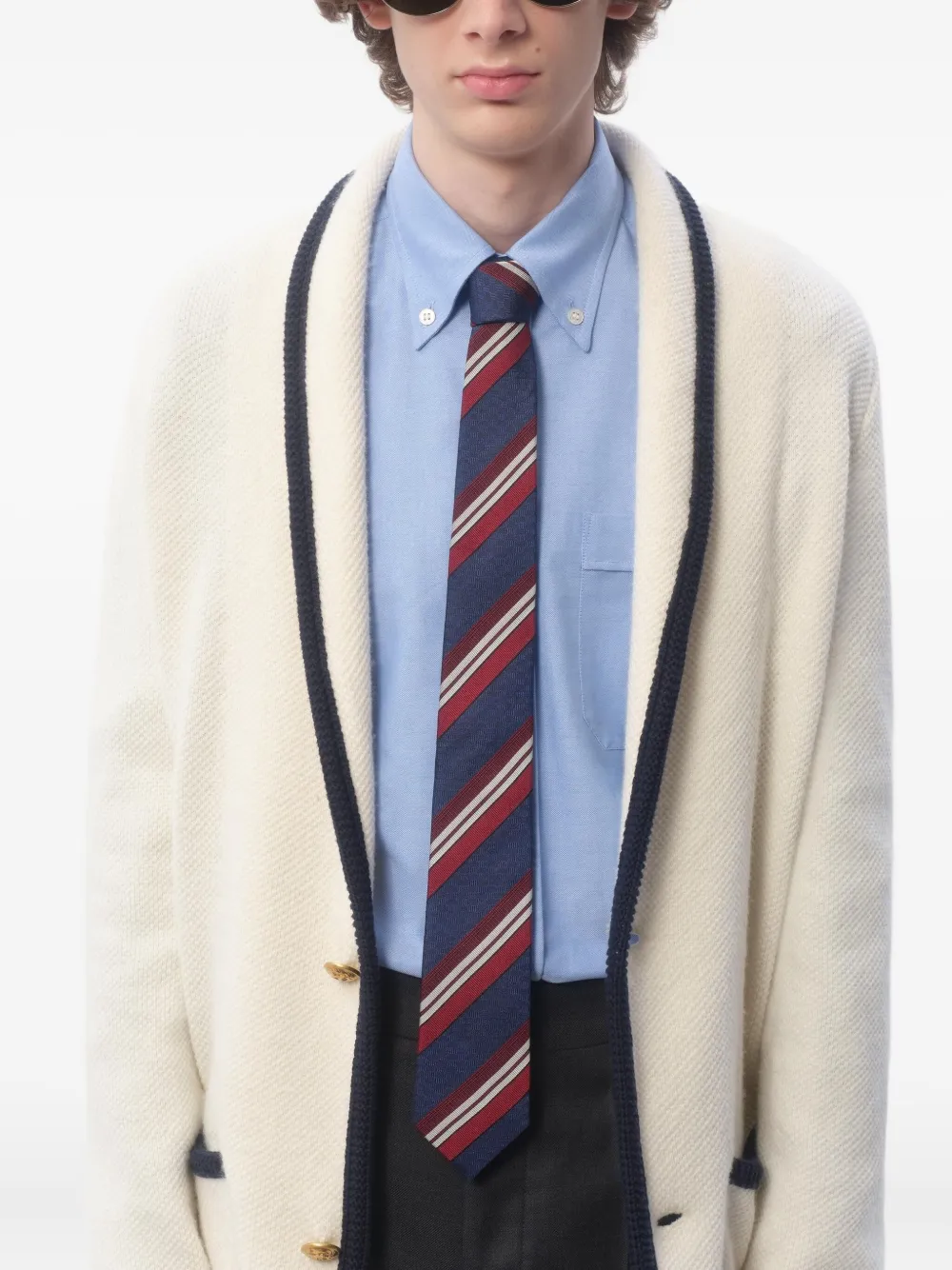 Valentie striped silk tie