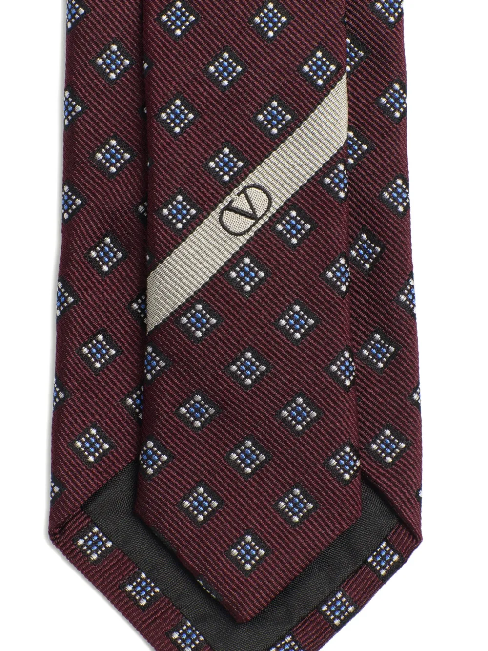 Valentino Garavani Valentie zijden stropdas met micro-ruit Rood