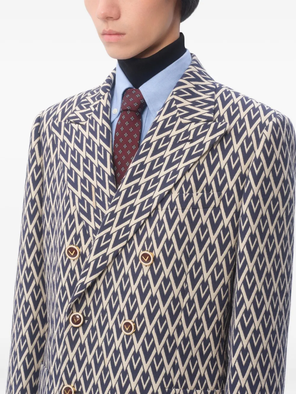 Valentino Garavani Valentie zijden stropdas met micro-ruit Rood