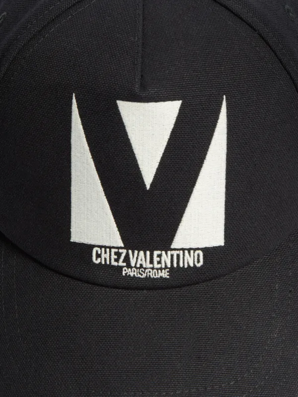 キャップ Valentino Garavani Black Cotton Baseball Cap Valentino Garavani Cotton Baseball Cap | Black | FARFETCH PL