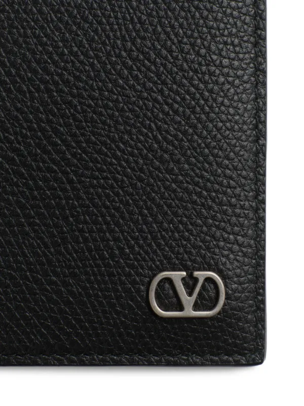折りたたみ財布 Valentino Garavani Black Leather Vlogo Walle Valentino Garavani Black Wallet Vlogo The Bold Edition