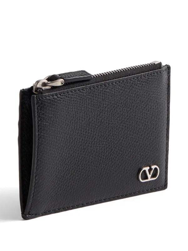 折りたたみ財布 25AW Valentino Garavani Black Leather Vlogo Wallet Valentino Garavani VLogo Leather Wallet | Black | FARFETCH