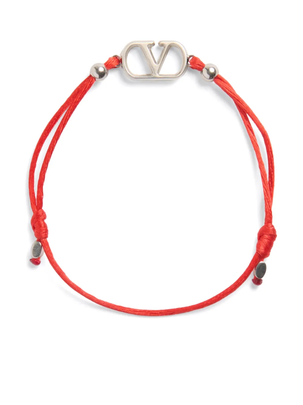 Valentino Garavani Vlogo Signature Cotton Bracelet In Red