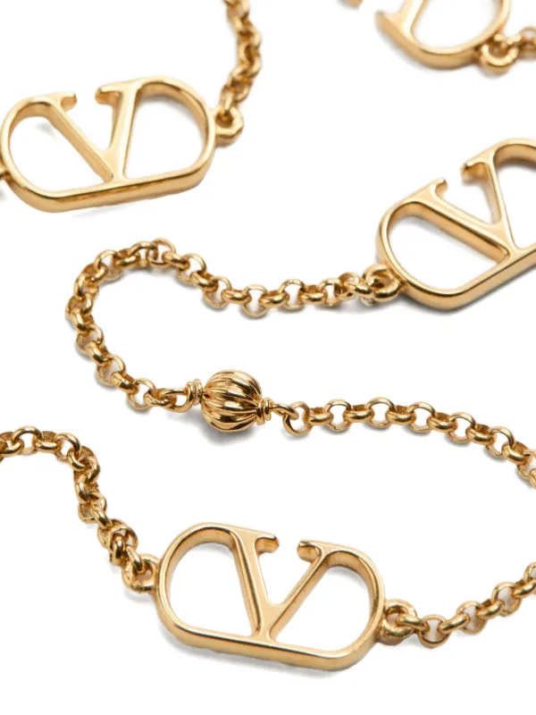 Valentino Garavani Vlogo Signature Metal Necklace | Gold | FARFETCH CA