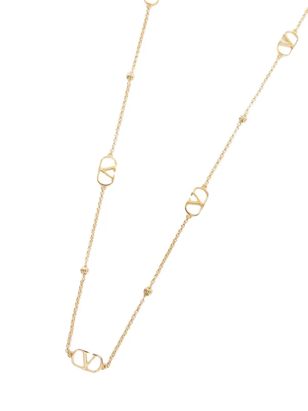 Valentino Garavani Vlogo Signature Metal Necklace | Gold | FARFETCH CA