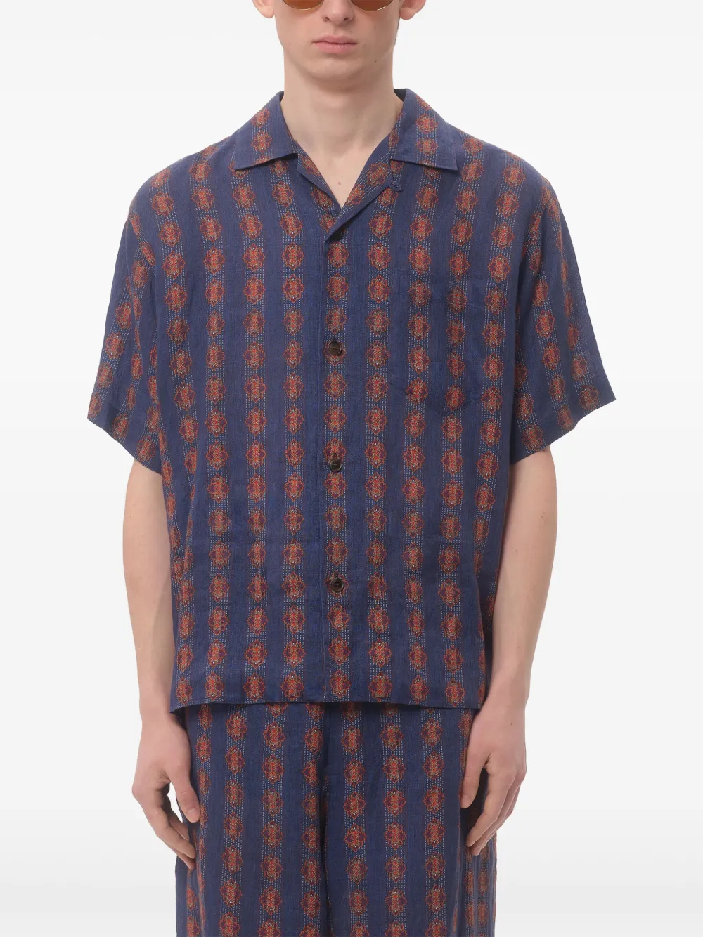 Valentino Garavani Voyage Imaginaire bowlingshirt Blauw