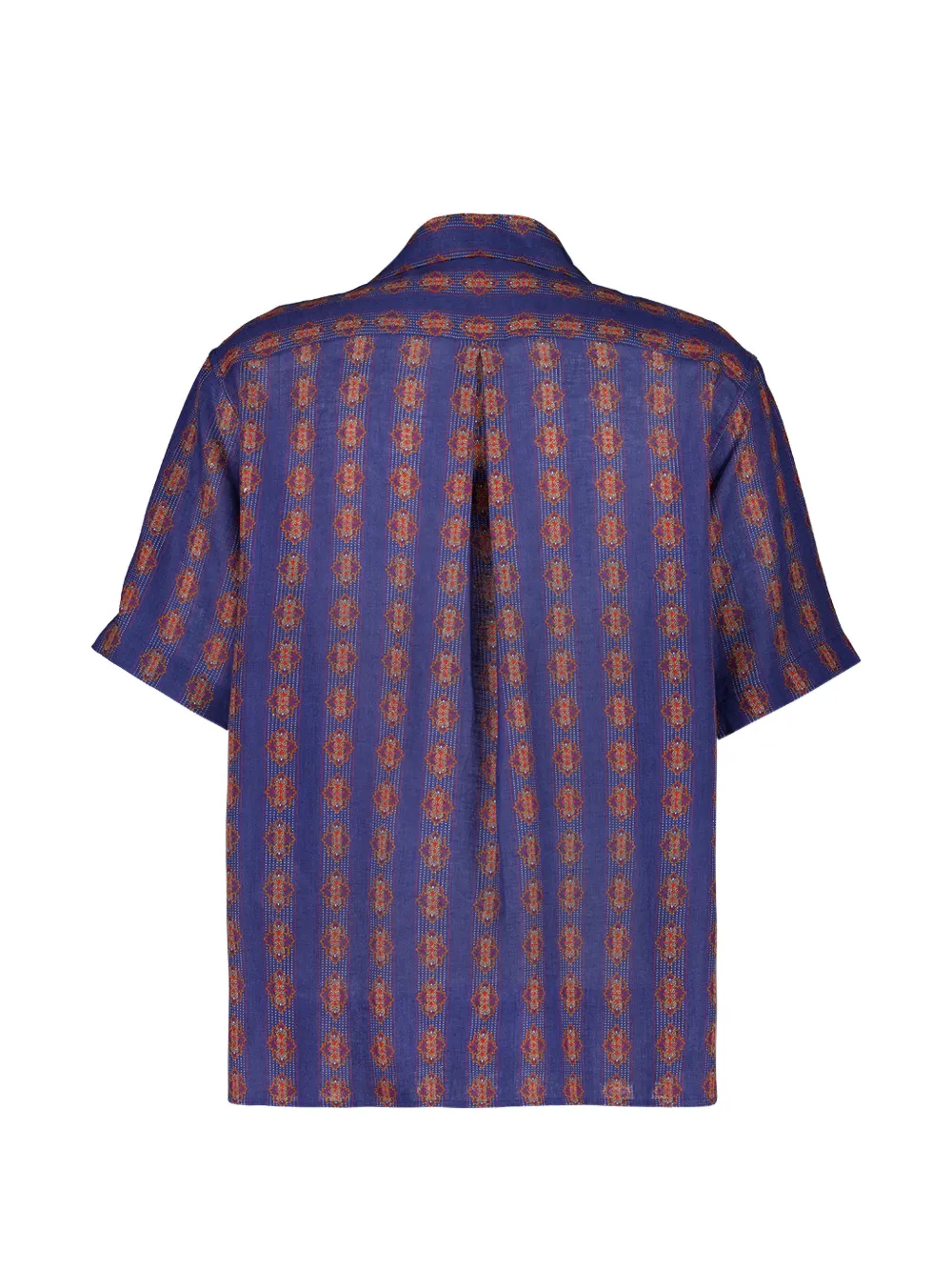  Valentino Garavani Chemise De Bowling Voyage Imaginaire En Lin - Bleu 