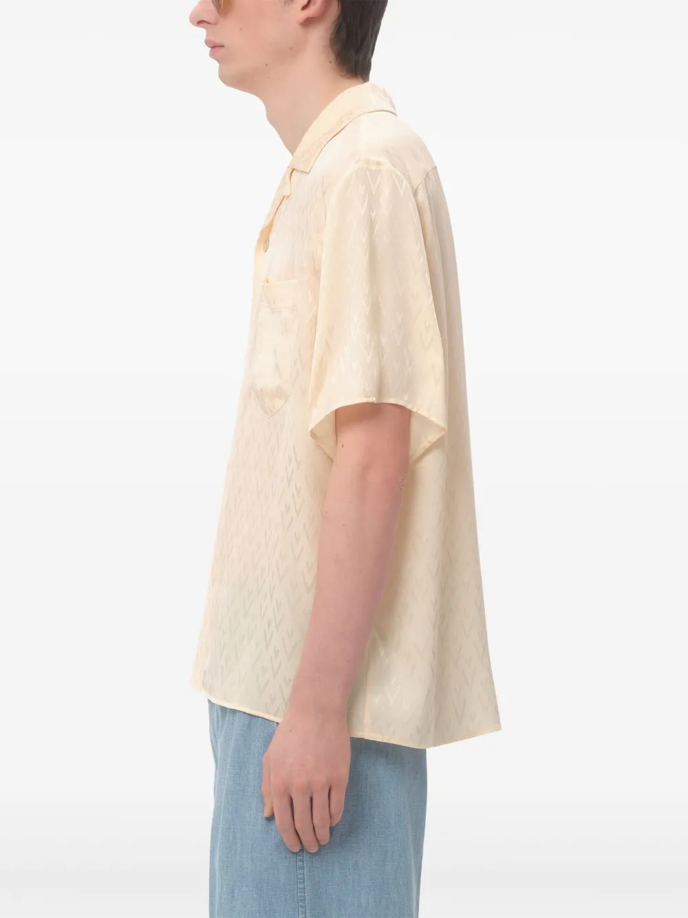 Valentino Garavani Zijden overhemd met jacquard Geel