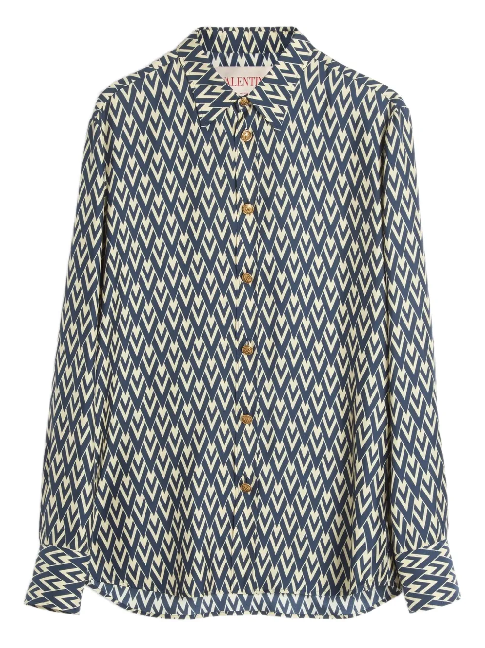 Valentino Garavani Zijden overhemd Blauw