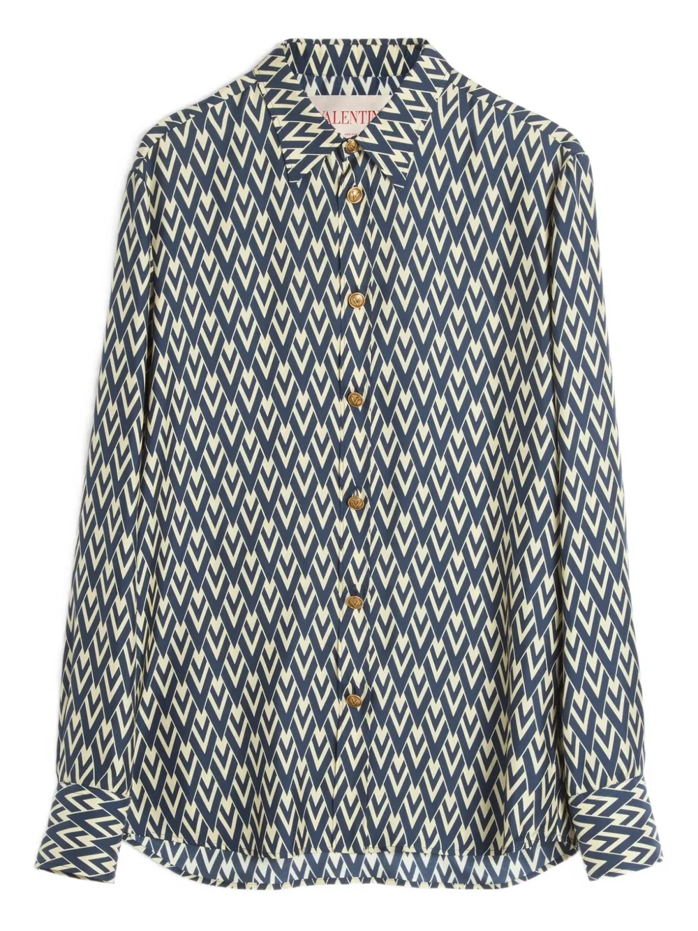 Valentino Garavani Zijden overhemd Blauw