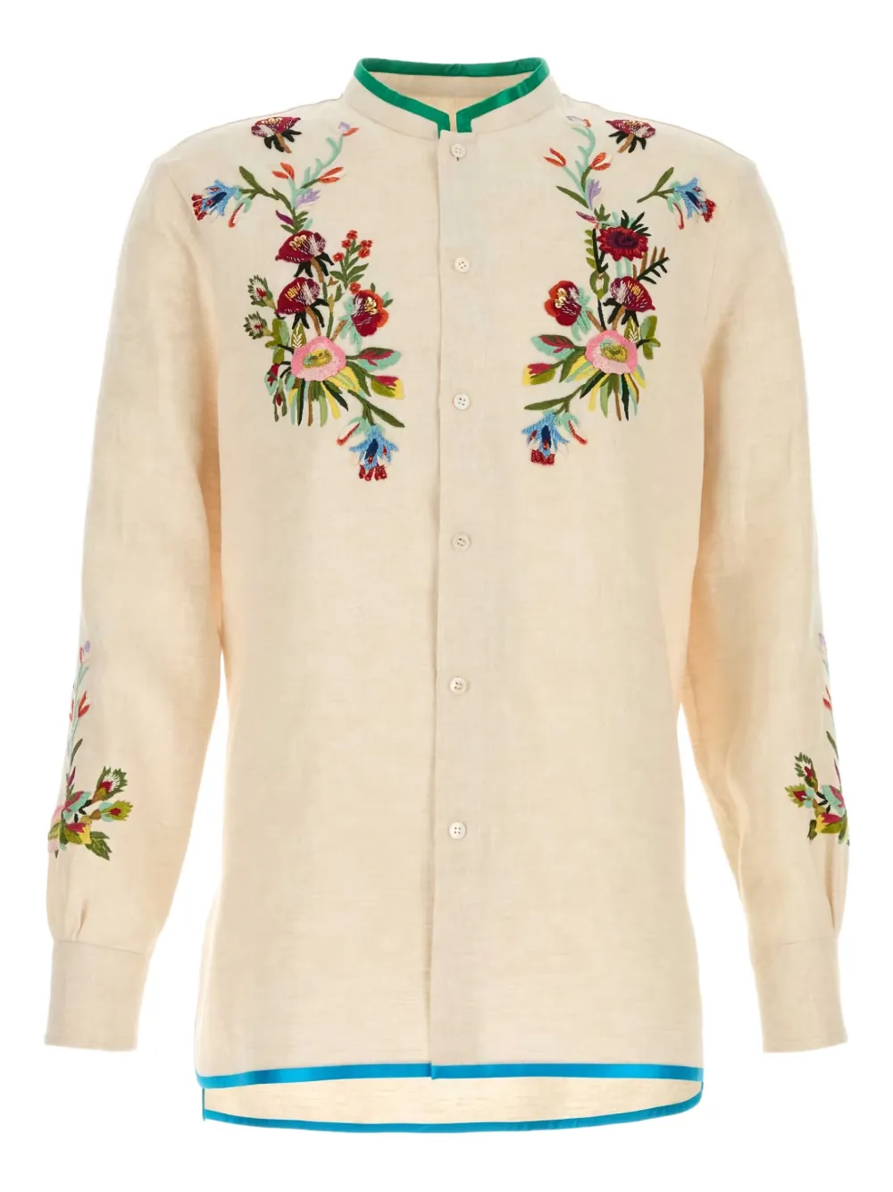 Valentino Garavani Overhemd met geborduurde bloemen Wit