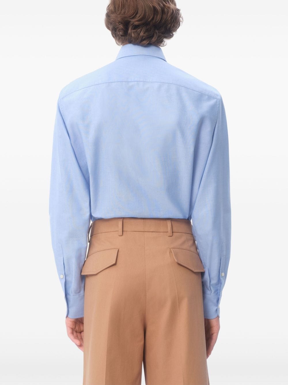 Shop Valentino Logo-embroidered Shirt In Blue