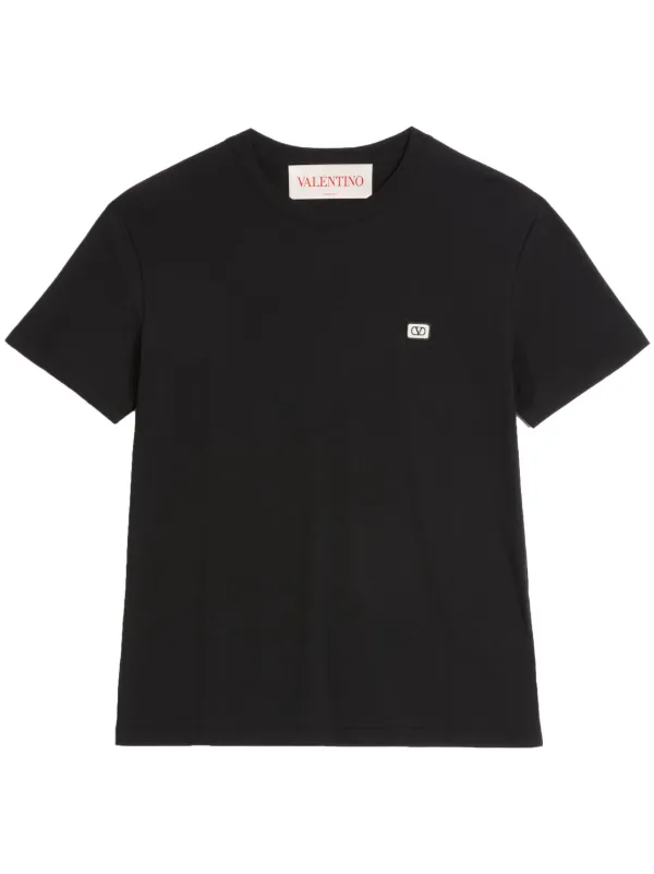Valentino Garavani t-shirt Farfetch Tシャツ Valentino Garavani logo-print Cotton T-shirt | Purple | FARFETCH