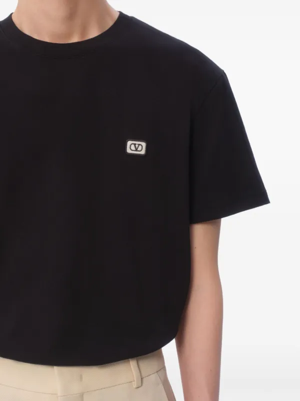 Valentino Garavani VLogo-patch T-shirt | Black | FARFETCH SA Valentino Garavani VLogo-patch T-shirt | Black | FARFETCH SA