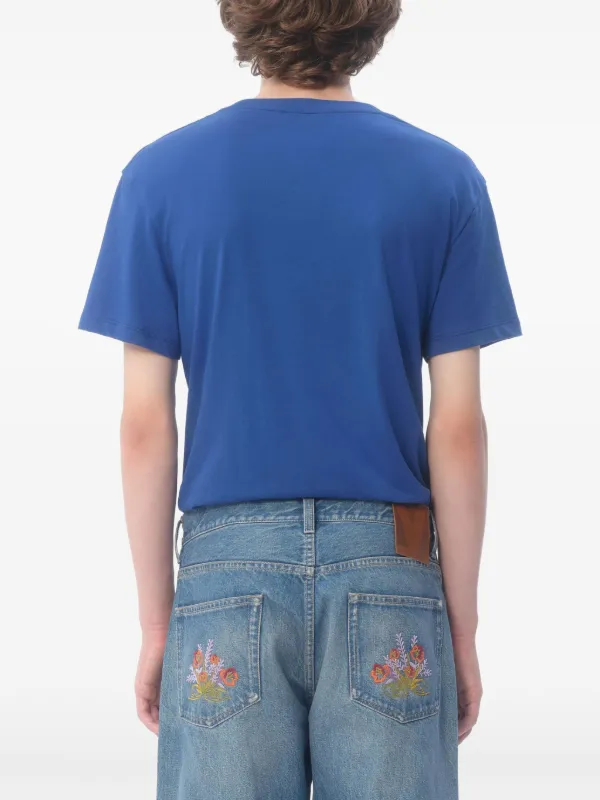VALENTINO■ヴァレンティノ Vロゴ コットン 半袖Tシャツ 青 Valentino Garavani Vロゴ Tシャツ | ブルー | FARFETCH JP