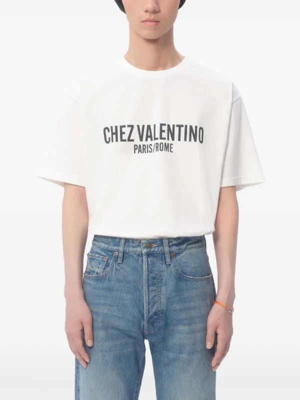 Tシャツ・カットソー VALENTINO GARAVANI CHEZ VALENTINO PRINT T-SHIRT Valentino Garavani Chez-print T-shirt | Neutrals | FARFETCH