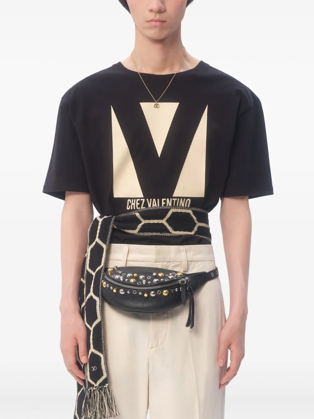 Valentino Garavani シェ プリントTシャツ | ブラック | FARFETCH JP