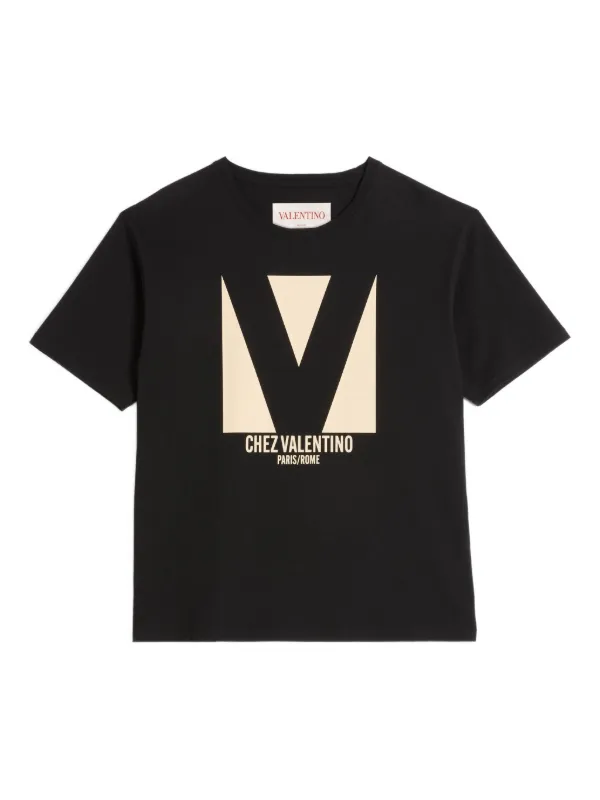 Valentino Garavani シェ プリントTシャツ | ブラック | FARFETCH JP