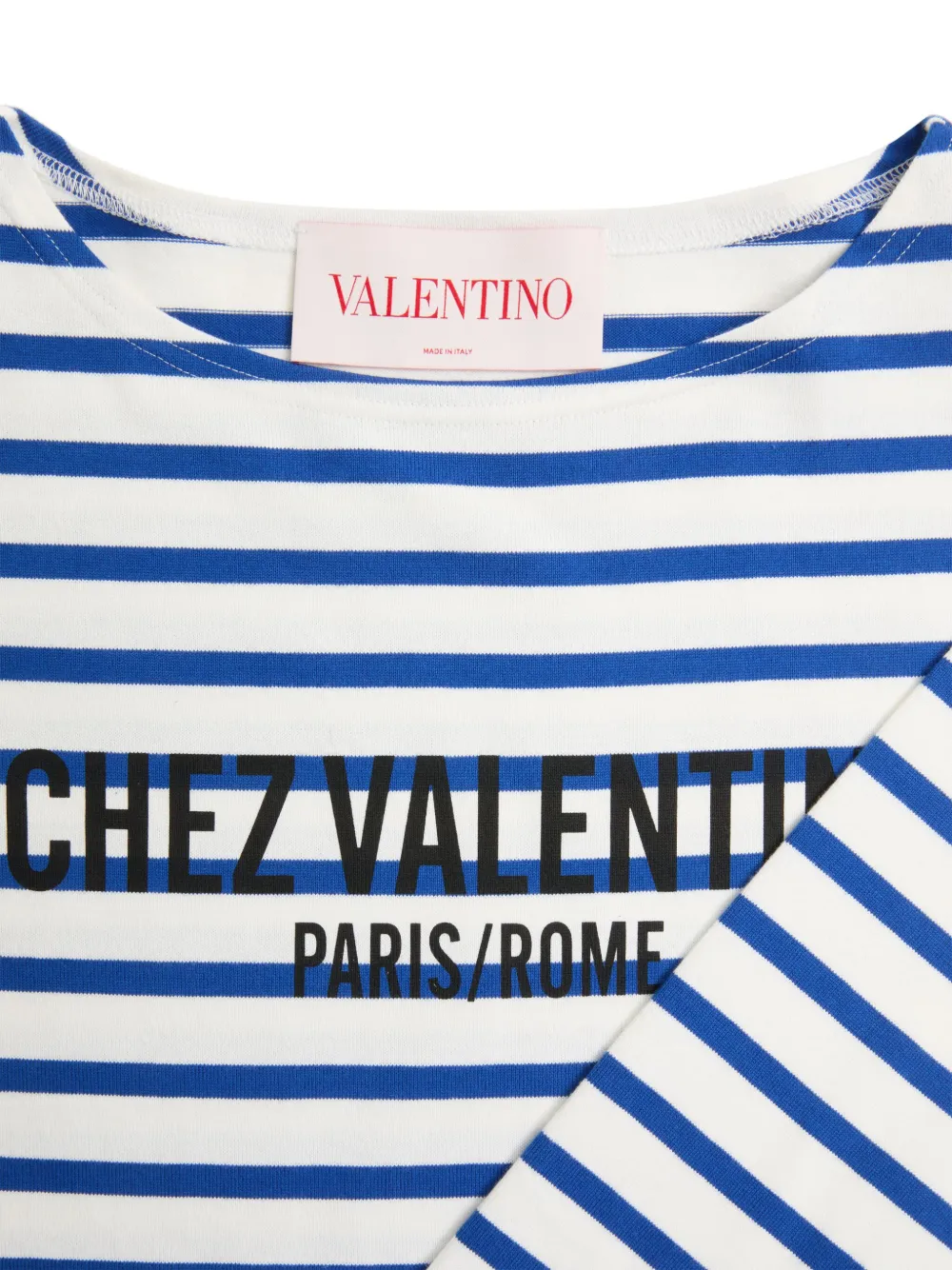 人気【Valentino】Garavani ロゴ ストライプ Tシャツ Valentino Garavani シェ ストライプ Tシャツ | ブルー