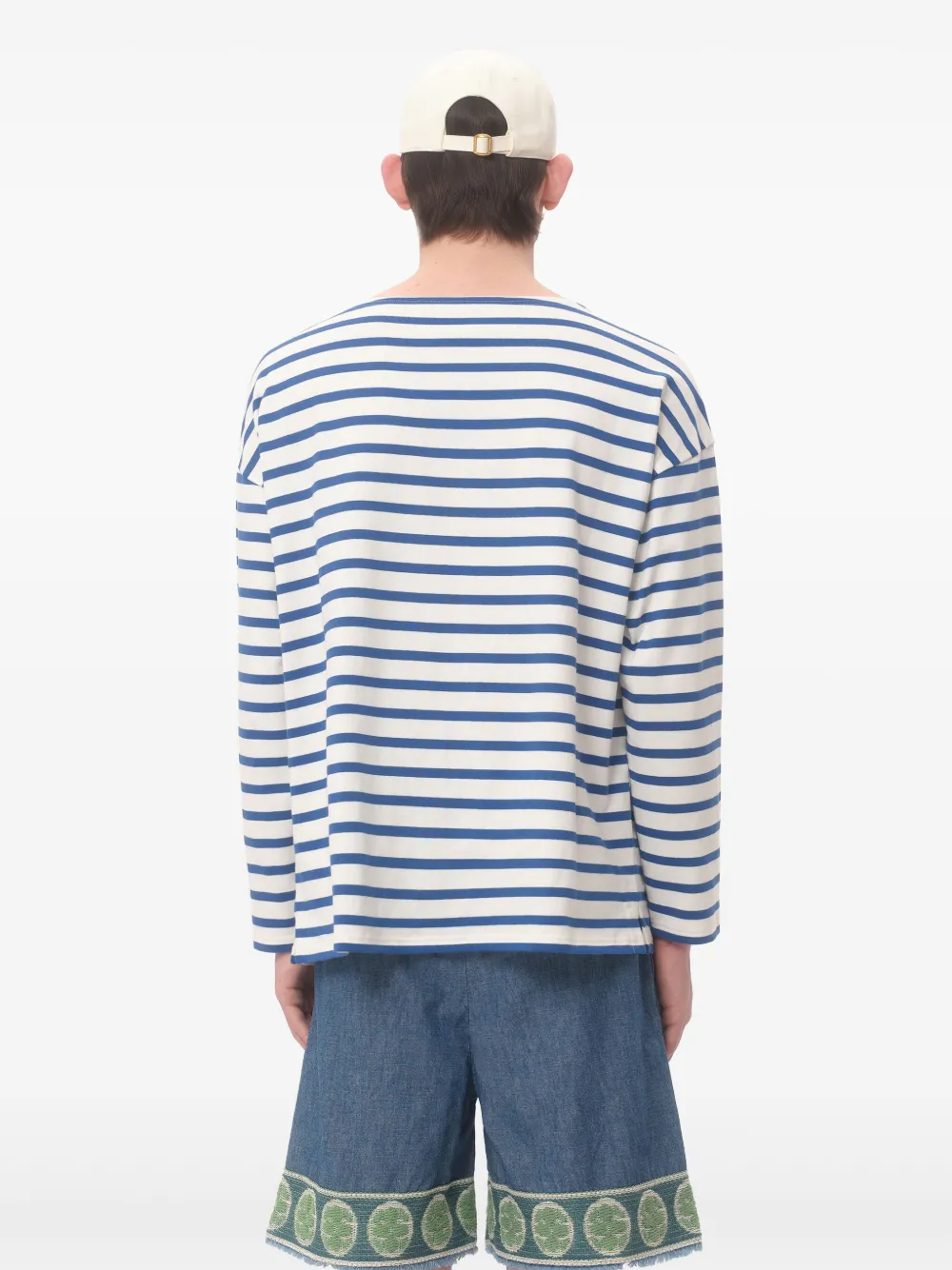 Valentino Garavani Gestreept T-shirt met Chez-print Blauw